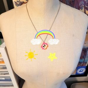 Pink Miniature Penguin Charm Necklace